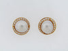 18K-YG MABE PEARL AND DIAMOND EARCLIPS
