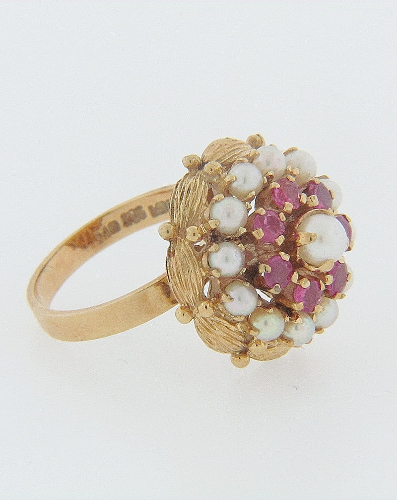 14K-YG RUBY AND PEARL RING | 18 Karat Appraisers | Beverly Hills, CA | Fine Jewelry