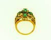 Victorian style 18K Yellow Gold, Emerald and Diamond Ring | 18 Karat Appraisers | Beverly Hills, CA | Fine Jewelry