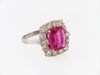 18K-WG PINK SAPPHIRE AND DIAMOND RING