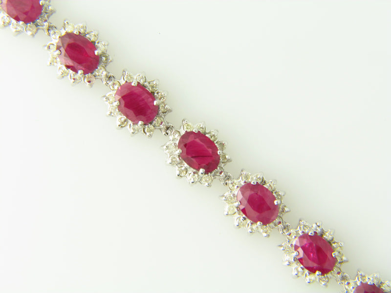 14K White Gold, Ruby and Diamond Bracelet | 18 Karat Appraisers | Beverly Hills, CA | Fine Jewelry