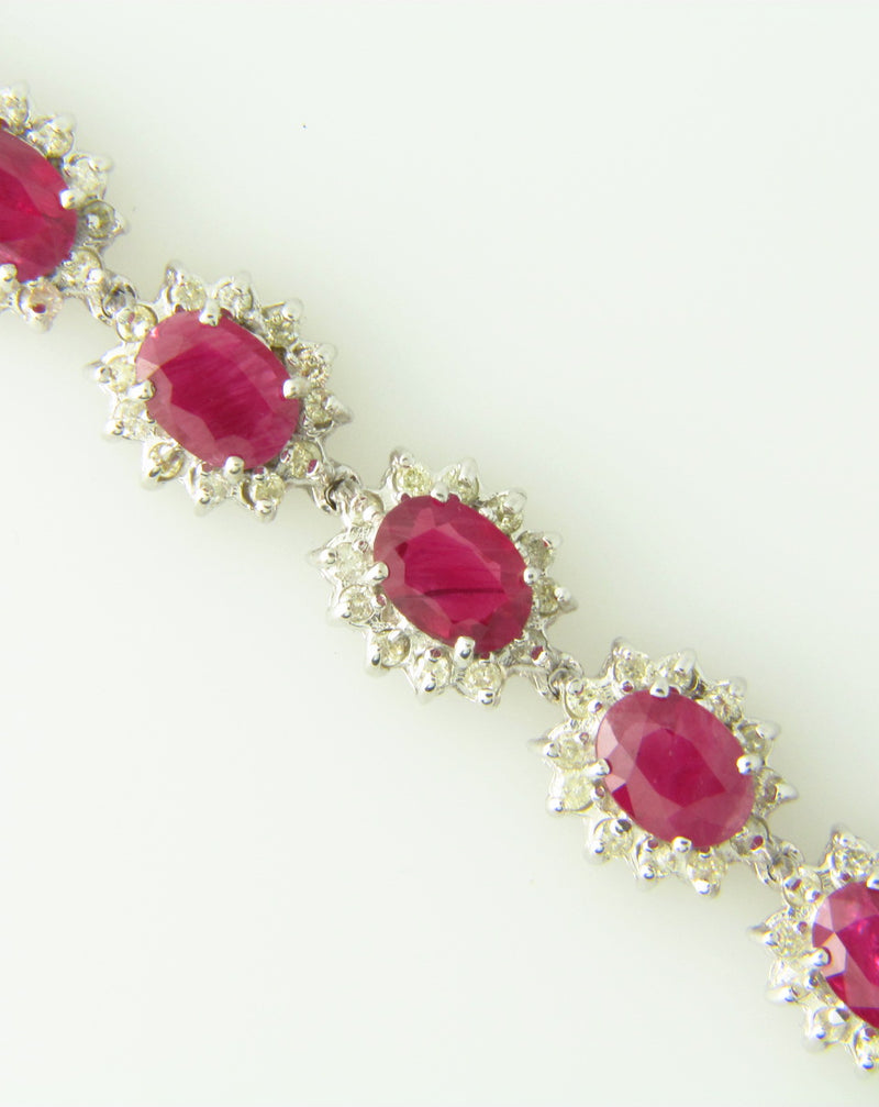 14K White Gold, Ruby and Diamond Bracelet | 18 Karat Appraisers | Beverly Hills, CA | Fine Jewelry