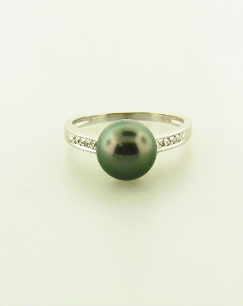 14K White Gold Black Tahitian Pearl Ring | 18 Karat Appraisers | Beverly Hills, CA | Fine Jewelry