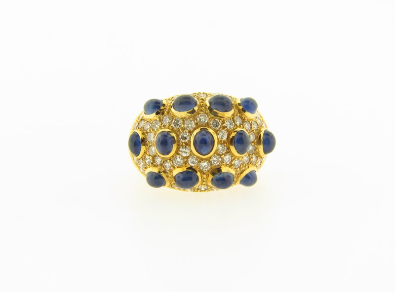 18K Yellow Gold Sapphire and Diamond Ring | 18 Karat Appraisers | Beverly Hills, CA | Fine Jewelry