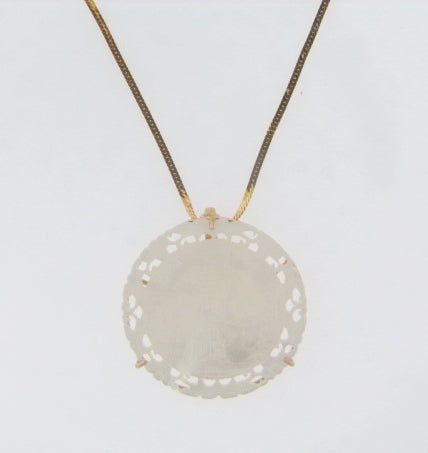 14K-YG CARVED MOTHER OF PEARL PENDANT | 18 Karat Appraisers | Beverly Hills, CA | Fine Jewelry