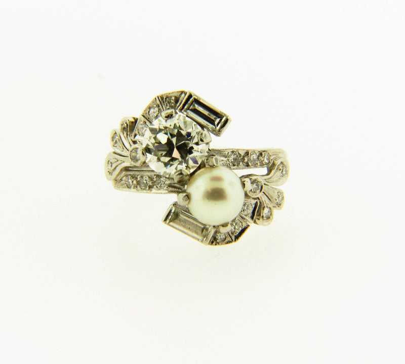 Platinum Diamond and Pearl Ring | 18 Karat Appraisers | Beverly Hills, CA | Fine Jewelry