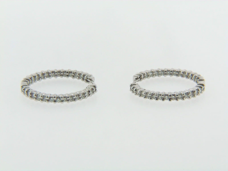 18K White Gold Diamond Hoop Earrings by "Robert Coin" | 18 Karat Appraisers | Beverly Hills, CA | Fine Jewelry