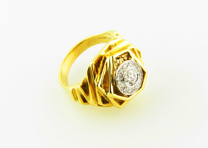 18K Yellow Gold Diamond Ring by 