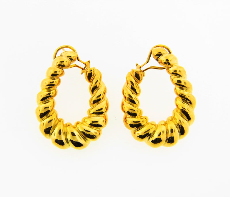 14K Yellow Gold Hoop Earrings | 18 Karat Appraisers | Beverly Hills, CA | Fine Jewelry