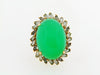 14K-YG Green Chrysoprase-Chalcedony and Diamond Ring | 18 Karat Appraisers | Beverly Hills, CA | Fine Jewelry