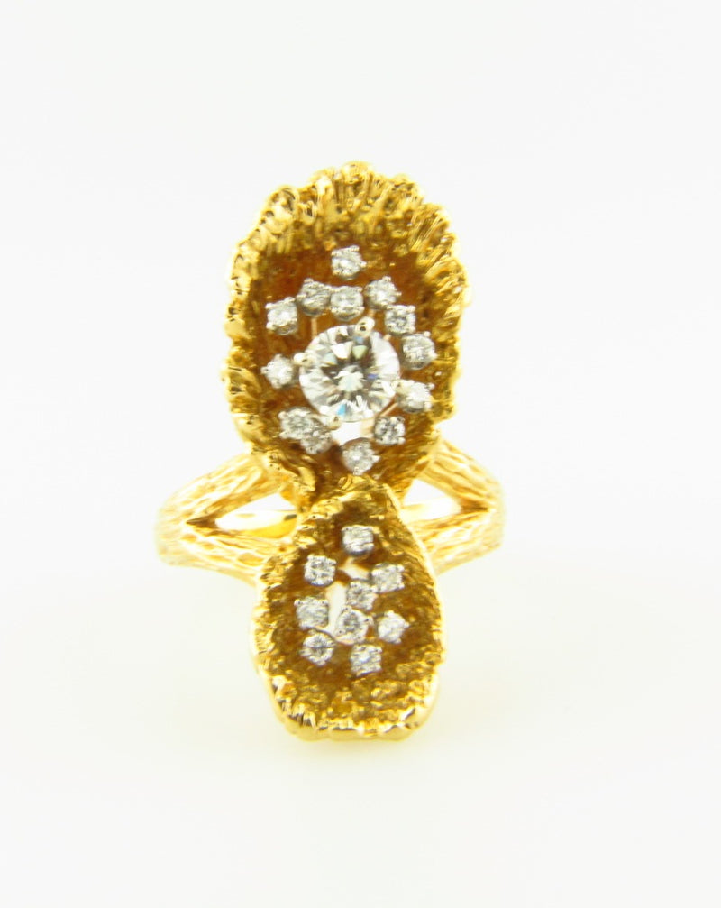 18K Yellow Gold Diamond Cluster Ring | 18 Karat Appraisers | Beverly Hills, CA | Fine Jewelry
