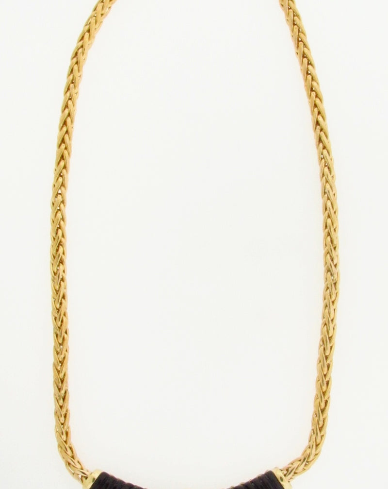 14K YELLOW GOLD CITRINE, ONYX, DIAMOND NECKLACE | 18 Karat Appraisers | Beverly Hills, CA | Fine Jewelry