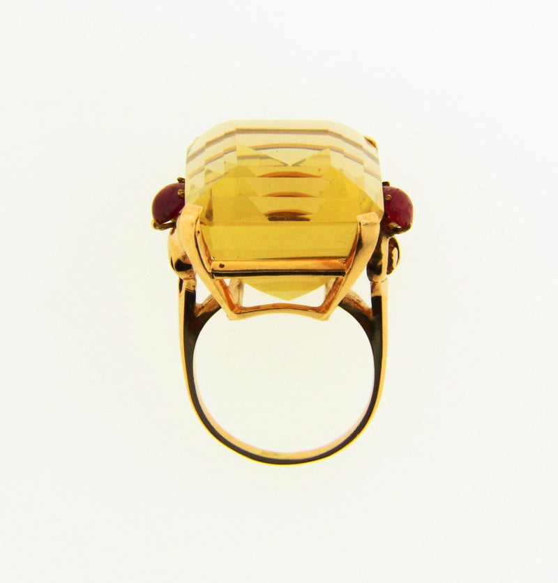 Retro 14K Rose Gold, Citrine and Ruby Ring | 18 Karat Appraisers | Beverly Hills, CA | Fine Jewelry