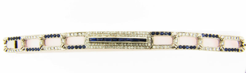14K White Gold, Diamond and Sapphire Bracelet | 18 Karat Appraisers | Beverly Hills, CA | Fine Jewelry