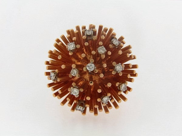 14K-RG+YG STARBURST DIAMOND RING | 18 Karat Appraisers | Beverly Hills, CA | Fine Jewelry