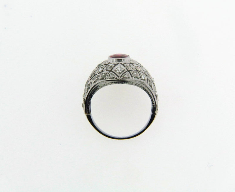 PLATINUM RUBY AND DIAMOND RING
