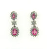 18K-WG Pink Sapphire and Diamond Dangling Earrings