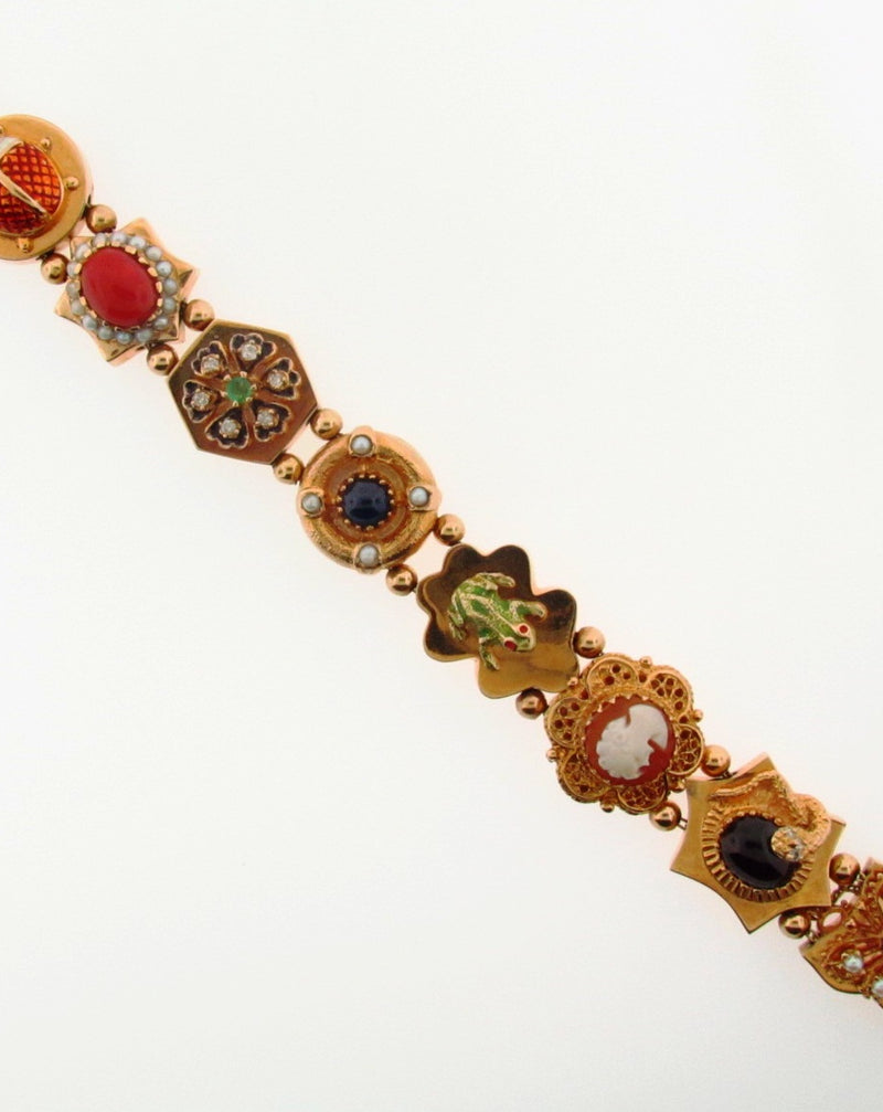 Victorian, 14K Yellow Gold Enamel Bracelet | 18 Karat Appraisers | Beverly Hills, CA | Fine Jewelry