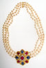 18K-YG RUBY, SAPPHIRE, DIAMOND, AND PEARL NECKLACE | 18 Karat Appraisers | Beverly Hills, CA | Fine Jewelry