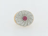 18K ROSE GOLD AND PLATINUM RUBY AND DIAMOND DOME RING | 18 Karat Appraisers | Beverly Hills, CA | Fine Jewelry