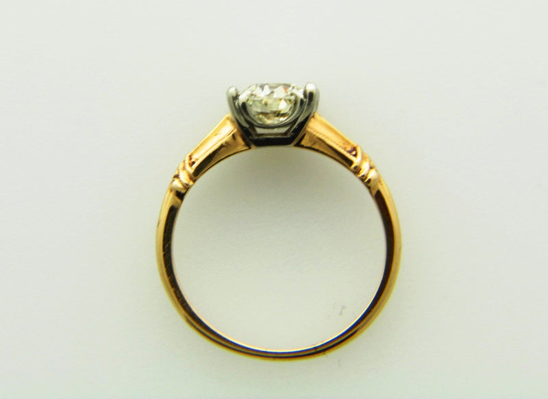 14K-YG+WG DIAMOND SOLITAIRE RING | 18 Karat Appraisers | Beverly Hills, CA | Fine Jewelry