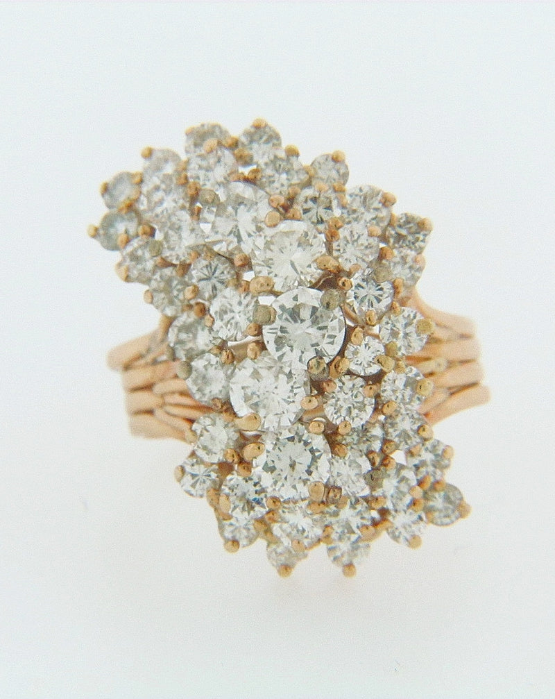 14K YELLOW GOLD DIAMOND CLUSTER RING | 18 Karat Appraisers | Beverly Hills, CA | Fine Jewelry