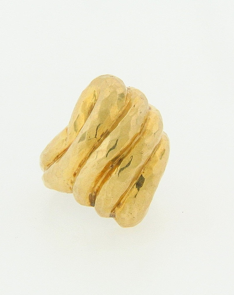 18K-YG HAMMERED GOLD RING