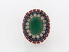 PLATINUM MULTI-GEMSTONE BOMBE FORM RING | 18 Karat Appraisers | Beverly Hills, CA | Fine Jewelry