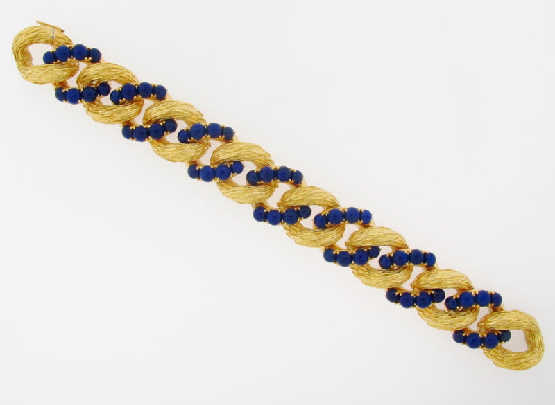 18K-YG LAPIS LAZULI BEAD BRACELET