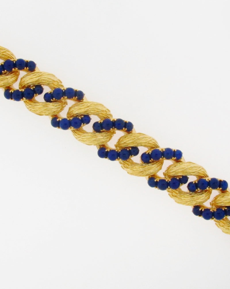 18K-YG LAPIS LAZULI BEAD BRACELET