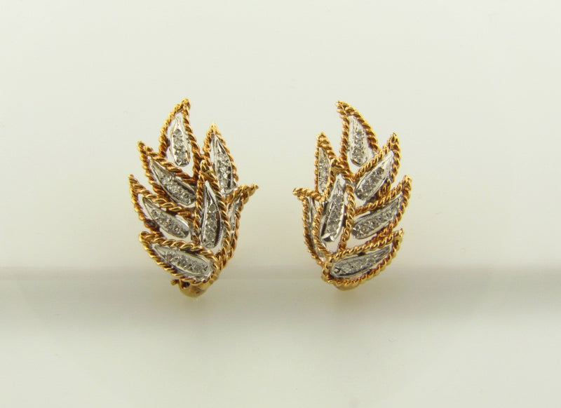 14K White and Yellow Gold, Diamond Earrings | 18 Karat Appraisers | Beverly Hills, CA | Fine Jewelry