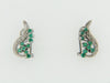 14K WHITE GOLD EMERALD AND DIAMOND EARRINGS | 18 Karat Appraisers | Beverly Hills, CA | Fine Jewelry