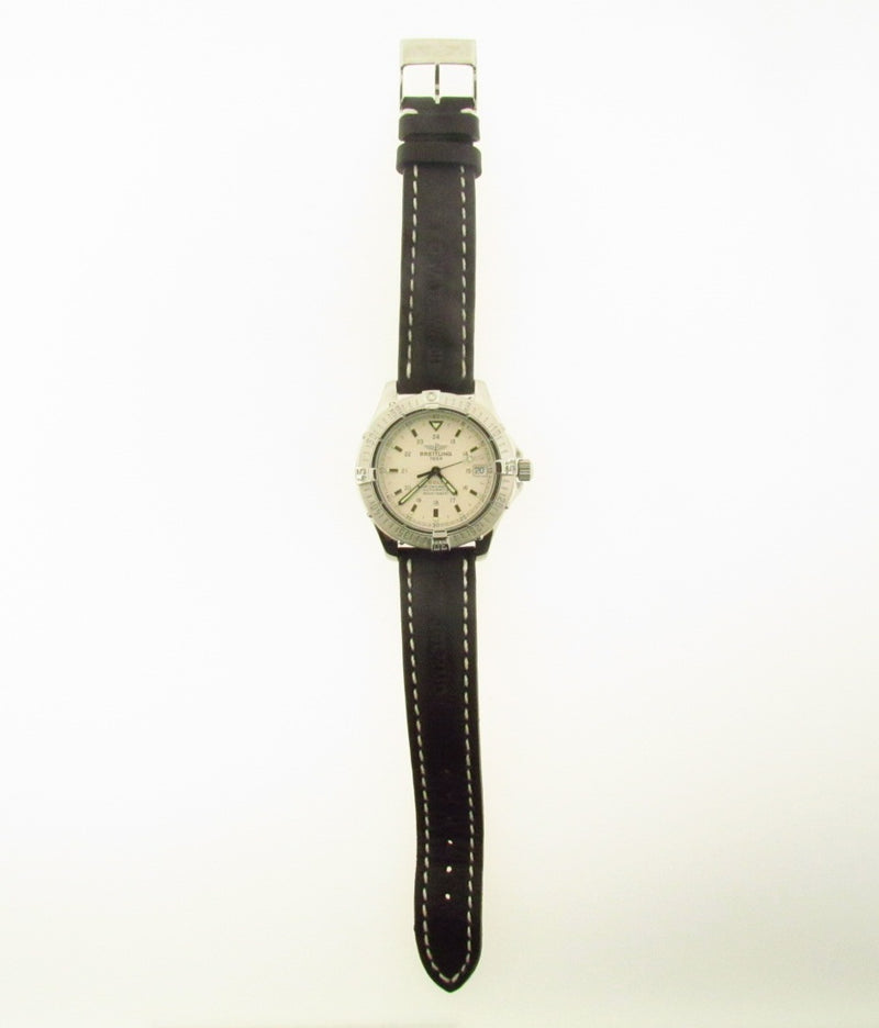 Stainless Steel and Leather Strap Wristwatch by Breitling | 18 Karat Appraisers | Beverly Hills, CA | Fine Jewelry