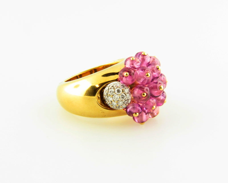 18K Yellow Gold, Pink Sapphire and Diamond Ring | 18 Karat Appraisers | Beverly Hills, CA | Fine Jewelry