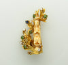 18K Yellow Gold, Gemstone and Ivory Brooch | 18 Karat Appraisers | Beverly Hills, CA | Fine Jewelry