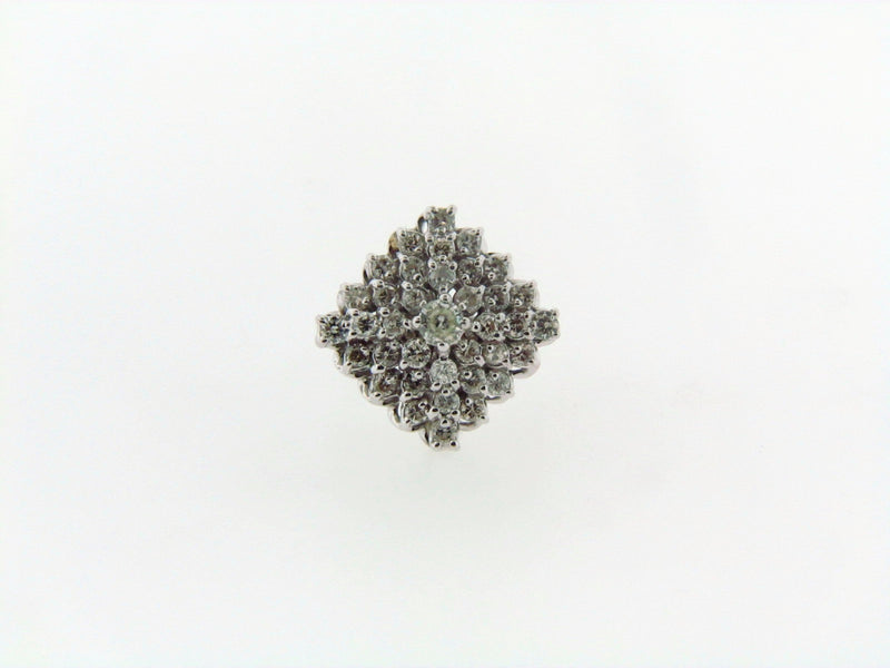 14K-WG DIAMOND CLUSTER RING