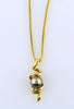 18K Yellow Gold, Black Tahitian Pearl and Diamond Pendant | 18 Karat Appraisers | Beverly Hills, CA | Fine Jewelry