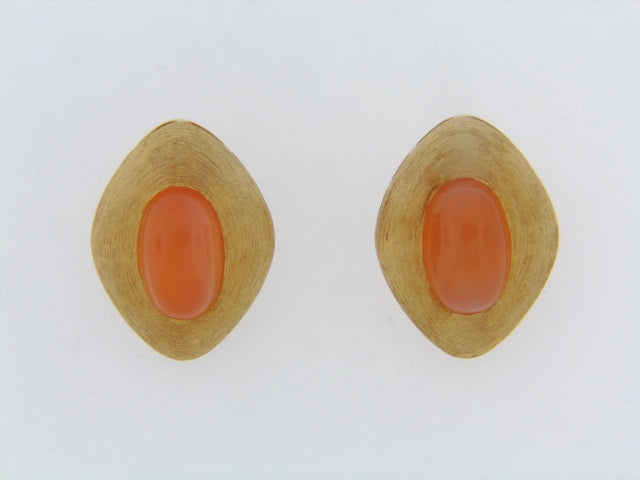 18K-YG MOONSTONE EARCLIPS BY 