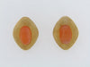 18K-YG MOONSTONE EARCLIPS BY "HENRY DUNAY"