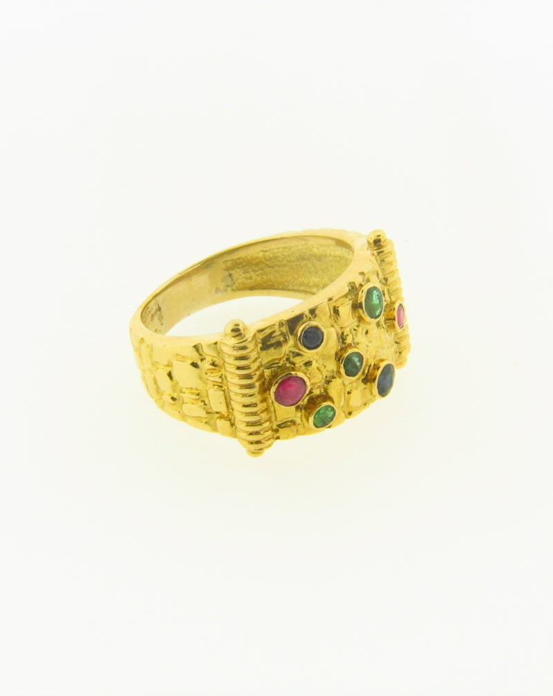 18K Yellow Gold Gem-Set Ring | 18 Karat Appraisers | Beverly Hills, CA | Fine Jewelry