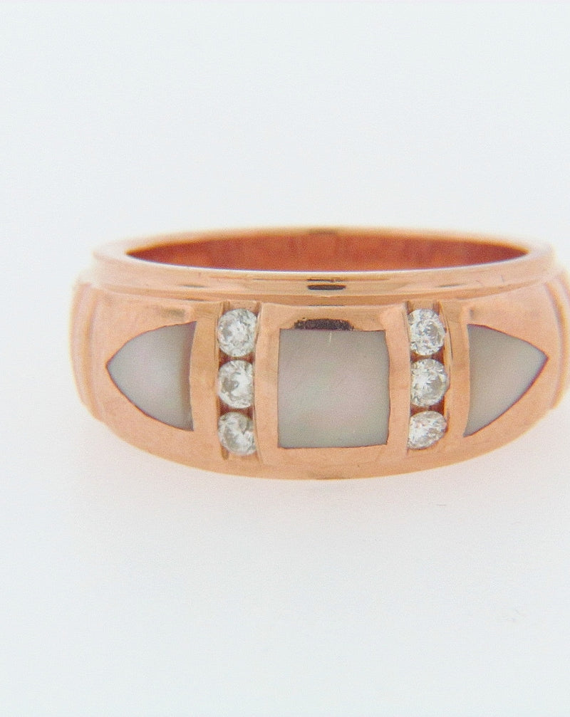 14K ROSE GOLD DIAMOND AND MOP RING | 18 Karat Appraisers | Beverly Hills, CA | Fine Jewelry