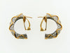 18K Yellow Gold, White Gold Diamond Hoop Earrings