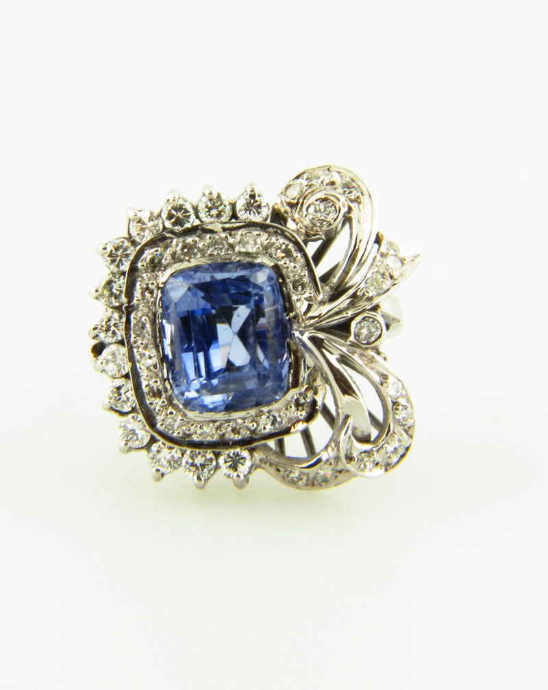 18K White Gold, Sapphire and Diamond Ring | 18 Karat Appraisers | Beverly Hills, CA | Fine Jewelry
