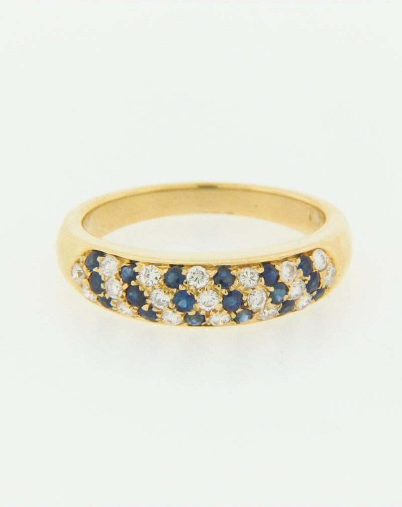 18K-YG SAPPHIRE AND DIAMOND BAND | 18 Karat Appraisers | Beverly Hills, CA | Fine Jewelry