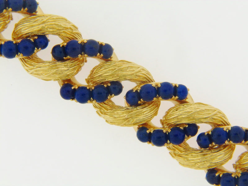 18K-YG LAPIS LAZULI BEAD BRACELET