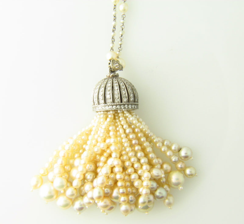 Edwardian, Platinum Pearl and Diamond Pendant | 18 Karat Appraisers | Beverly Hills, CA | Fine Jewelry
