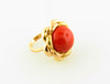 18K Yellow Gold, Red Coral Ring | 18 Karat Appraisers | Beverly Hills, CA | Fine Jewelry