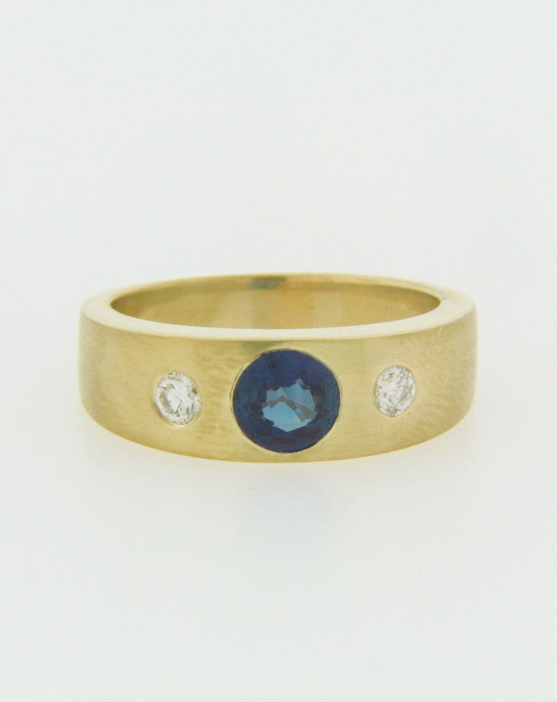 18K YELLOW GOLD SAPPHIRE AND DIAMOND RING | 18 Karat Appraisers | Beverly Hills, CA | Fine Jewelry