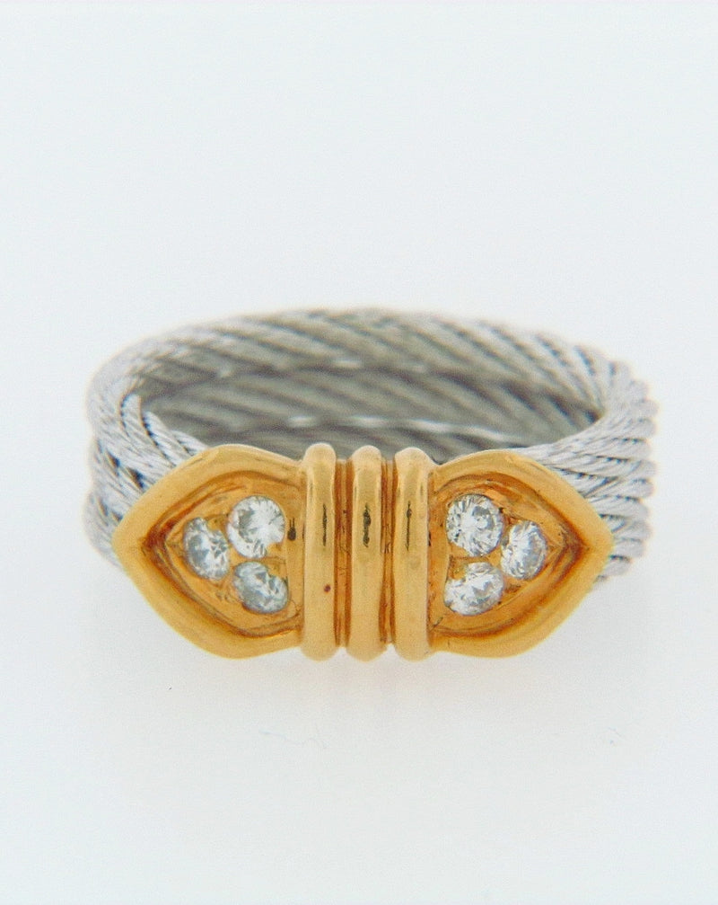 18K-YG AND S/S DIAMOND RING BY 