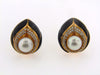 18K Yellow Gold Pearl, Diamond, and Black Onyx Earclips | 18 Karat Appraisers | Beverly Hills, CA | Fine Jewelry